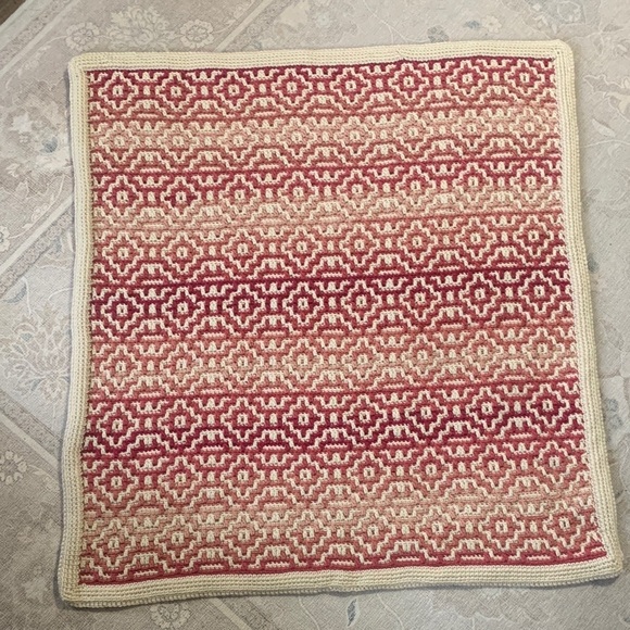 Handmade Other - Handcrafted Mosaic Crochet Geometric Blanket